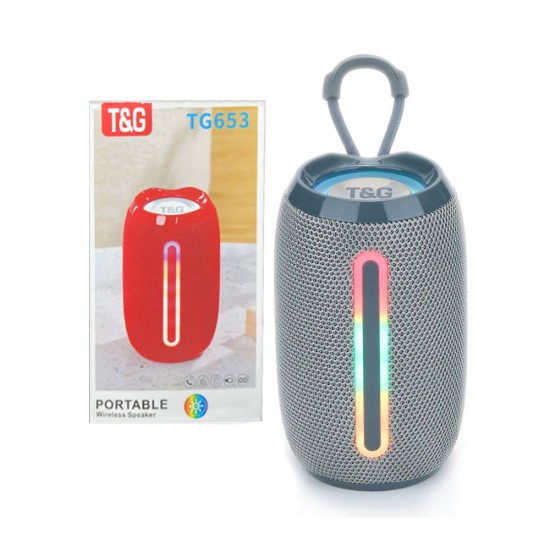 T&G WIRELESS SPEAKER TG-653 FM/AUX/USB GRAY